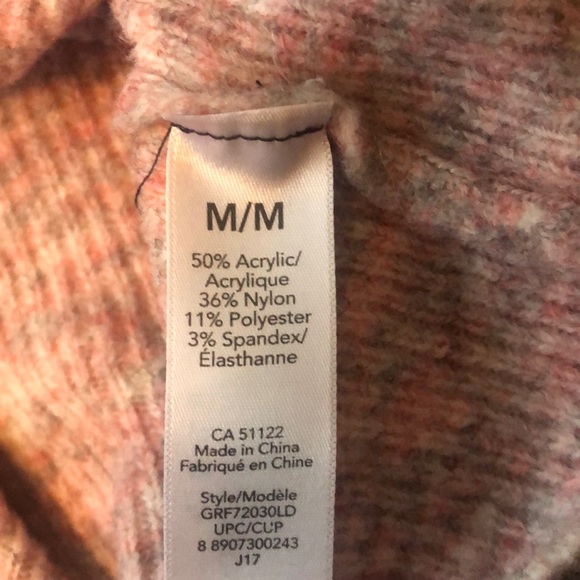 COPY - Off-shoulder, Cowlneck Pink/Heather Grey Sweater - Picture 11 of 13